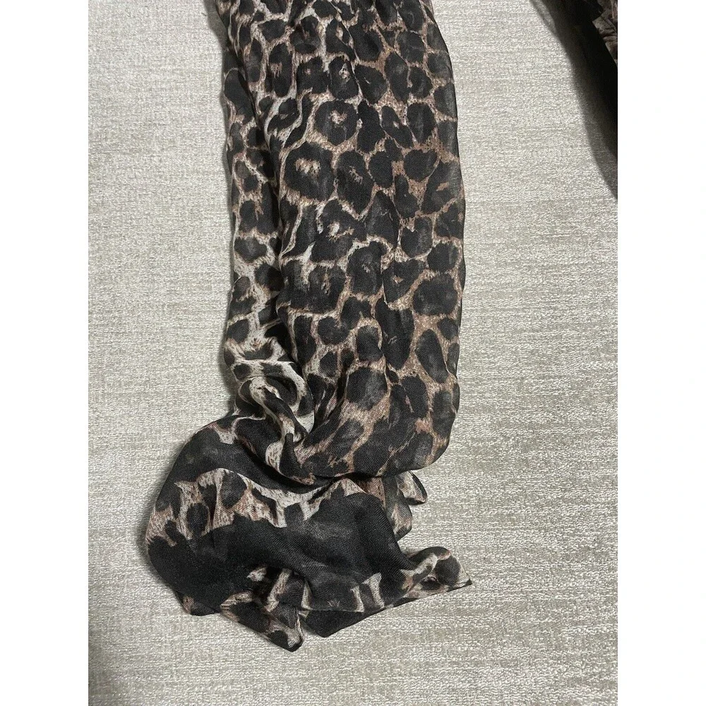 Nordstrom Scarf Shawl Woman's One Size Geometric Brown Leopard